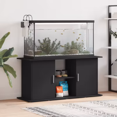 Support pour aquarium noir 121x41x58 cm bois d ingénierie
