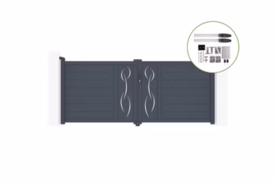 Portail battant 3,5m LIFE H.120cm alu + motorisation HICKER B200