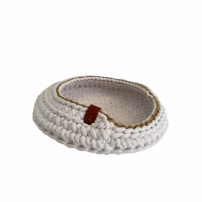 Panier en coton recyclé conçu au crochet pour animaux de compagnie