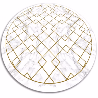 Tapis vinyl rond pour le salon Tulup fi120 cm Protège le sol moderne Décoré de marbre