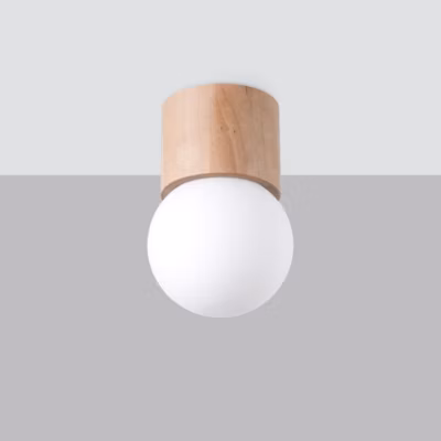 Plafonnier en bois 1 ampoule 4000K – 12x12x19cm Sollux
