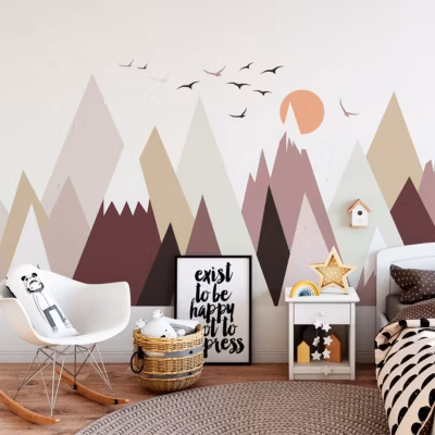 Stickers enfant montagnes scandinaves katenkka 100 x 150 cm