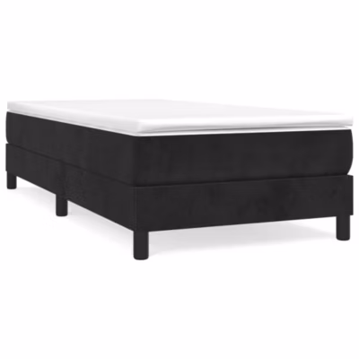 Lit simple, Lit adulte, Sommier à lattes de lit et matelas Noir 80×200 cm Velours