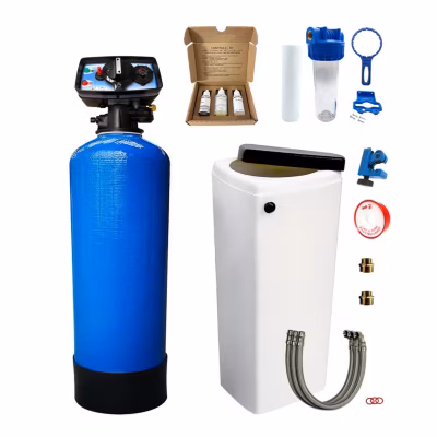 Adoucisseur D&rsquo;eau Bi Bloc 20l Fleck 5600 Chronométrique Mécanique Complet Avec Accessoires