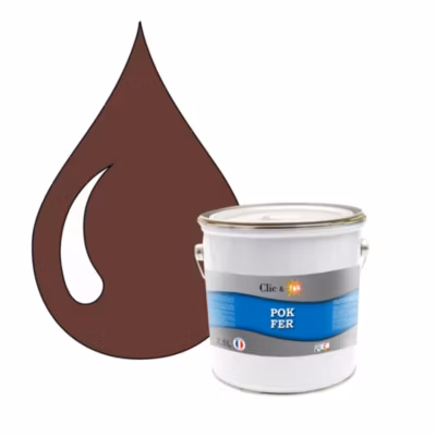 Peinture fer antirouille – Laque extérieure Semi-Brillante POK FER – 2,5L – RAL 8015 – Marron