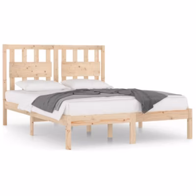Lit double, Lit adulte, Cadre de lit sans matelas bois de pin massif 160×200 cm
