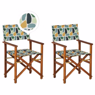 Lot de 2 chaises de jardin CINE Acacia Multicolore