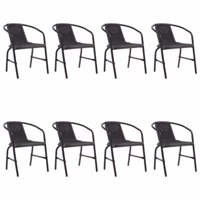 vidaXL Chaises de jardin 8 pcs Rotin plastique et acier 110 kg
