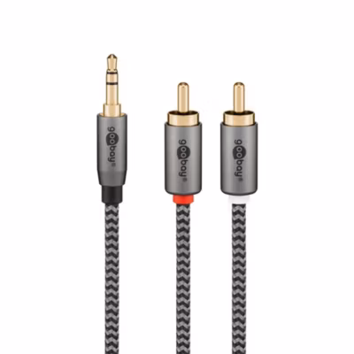 Câble audio Jack 3.5 2 RCA mâles 50cm GOOBAY