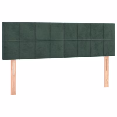 vidaXL 2 x Têtes de Lit Meubles de Chambre à Coucher Accessoires de Lit Simple Têtes de Cadre de Lit Intérieur Vert Foncé 346057
