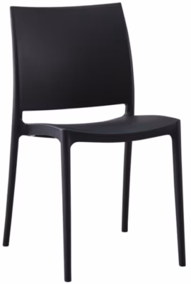 Chaise de jardin Meton, chaise empilable, facile à entretenir, résistant intempéries UV Noir