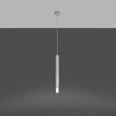 Lampe suspendue en acier/verre 1 ampoule 3000K – 8x8x120cm Sollux