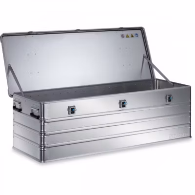 Malle Métallique en Aluminium longue largeur 1 m à 1,7 m – 160 x 60 x 49,5 cm