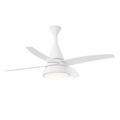 Ventilateur de plafond 132 cm blanc metal 4 pales 110 V design moderne
