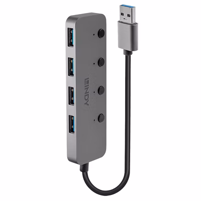 Hub USB 3.0 4 Ports Argent LINDY