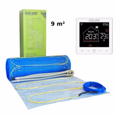 Kit chauffage au sol 9 m², 170 W/m² + SN-10 thermostat Wi-Fi programmable