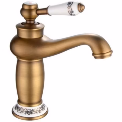 Mitigeur lavabo ROUSSEAU MARPLE vieux bronzé – cartouche céramique et aérateur réducteur de débit