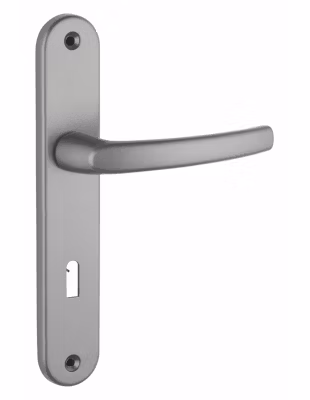 Ensemble de poignées pour porte de chambre Sultane trou de clé, carré 7mm, entr&rsquo;axes 195mm, gris – THIRARD