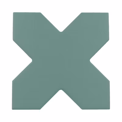 Carrelage sol / mur forme croix vert 12X12 cm PORTO CROSS PICKLE GREEN