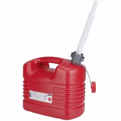 Jerrycan carburant en plastique 10L avec bec flexible – PRESSOL – 21 133