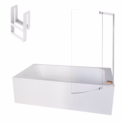 Pack baignoire bain douche 160 x 85 JACOB DELAFON Malice version droite blanc mat + pare bain + étagère