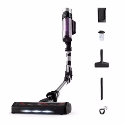 Aspirateur balai 2 en 1 rechargeable 18v noir/violet Rowenta RH2037 x-force flex 9.60