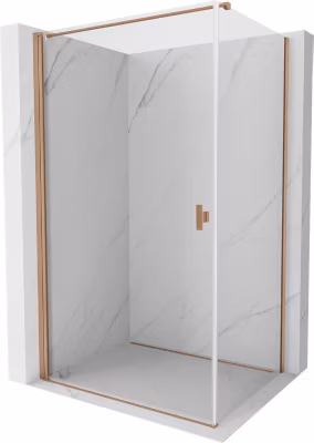 Mexen Mist-B cabine de douche pivotante 75 x 70 cm, transparent, cuivre brossé – 8A2T-075-070-65-00