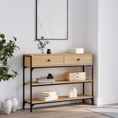 vidaXL Table console chêne sonoma 100x25x75 cm bois d&rsquo;ingénierie 834181