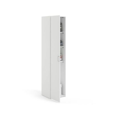 Armoire polyvalente 1 porte Ddjamanc, Meubles multifonctionnels, Casier à chaussures, 42×39 h175 cm, Blanc