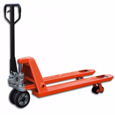 Transpalette manuel à roues et boggies polyuréthane – Fourches 1150x540mm – Capacité 2,5 tonnes – Caoutchouc sur timon – AC25VBV