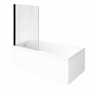 Baignoire droite VILLEROY & BOCH Architectura acrylique 150 x 70 cm  + Pare bain gauche AURYS Raywall Noir mat