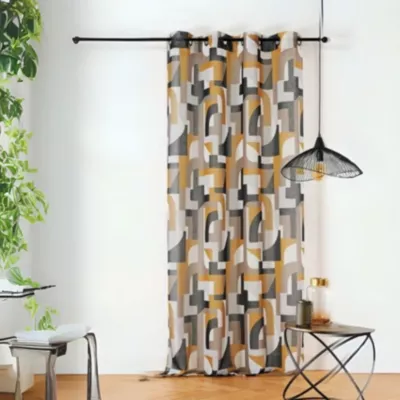 Voilage tamisant esprit seventies (145×280 cm – Jaune)