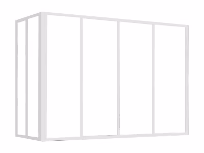 Verrière d&rsquo;angle atelier en aluminium thermolaqué – L120 x L60 x H105 cm – Blanc – BAYVIEW