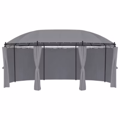 ZMH Tonnelle Avec Rideaux 520x349x255 Cm Anthracite
