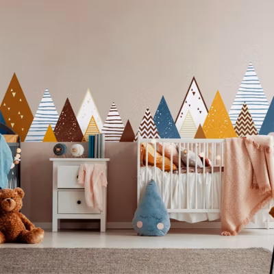 Stickers enfant montagnes scandinaves ulrika 110 x 185 cm