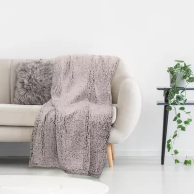 Plaid sherpa collection CHLOE 120×150 cm coloris gris