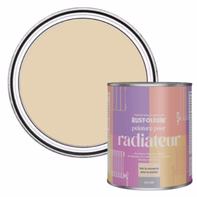 Peinture Beige Résistante à la chaleur pour Radiateur, Finition Satinée – RUST-OLEUM – Sandhaven 750ml