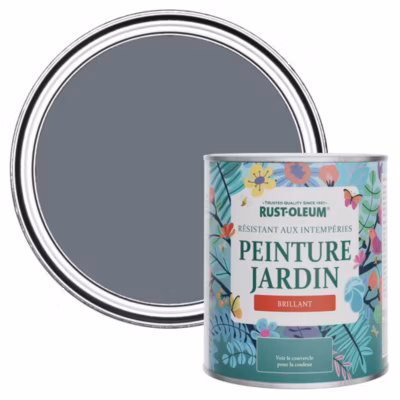 Peinture Grise pour Jardin et terrasse, Finition Brillante – RUST-OLEUM – Gris marine 750ml