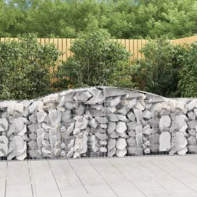 vidaXL Panier de Gabions Arqué Cage à Gabion Mur de Gabion Panier à Pierre Gabion pour Pierre Jardin Patio Extérieur 153534