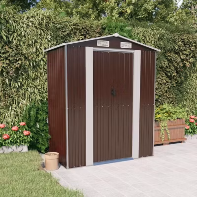 vidaXL Abri de jardin Marron foncé 192x108x223 cm Acier galvanisé 319273