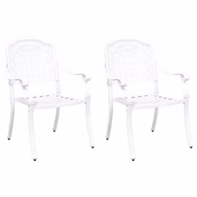 Chaise de jardin 2 pcs Blanc 55 x 56,5 x 91cm Aluminium vidaXL