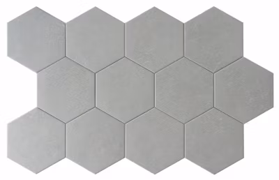 Carreau Hexagonal Effet Ciment. Grès Cérame Sol et Mur. Custom Gris 14x16cm