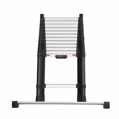 Echelle télescopique 4.10m avec barre stabilisatrice – Marches largeur 80mm – Hauteur de travail max. 4.90m – TEL-72241BARR