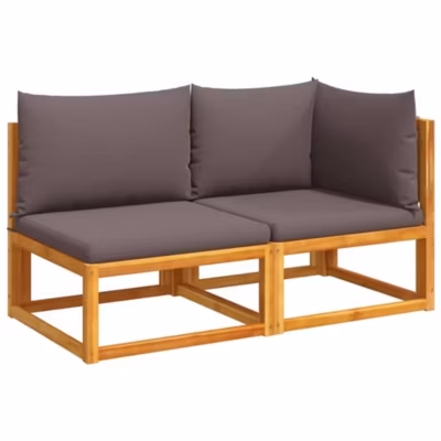 Canapé de jardin avec coussins 2 places Bois d&rsquo;acacia et corde vidaXL