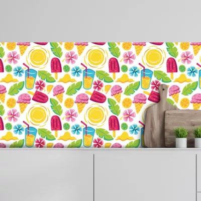 Crédence adhésive ice cream summer 50x300cm