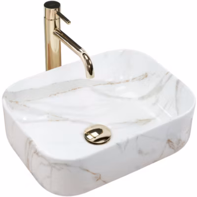 Vasque À Poser Rea Demi Mini Shiny Aiax White Rectangle