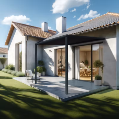 Pergola toile TILA 4,00×3,00m Motorisé à télécommande + manœuvre de secours (Noir – Gris anthracite)