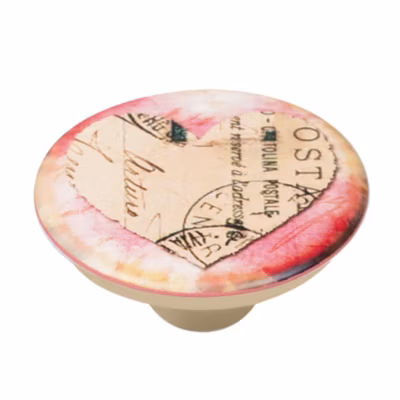 Bouton de meuble abs diamètre 50 mm sérigrafié coeur 6 lot de 36 piéces