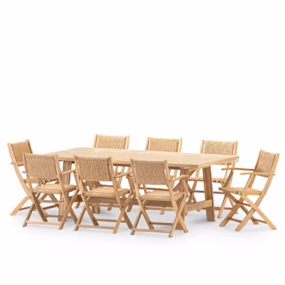 Set de repas 8 pl table céramique beige 205×105 – bisbal & serena