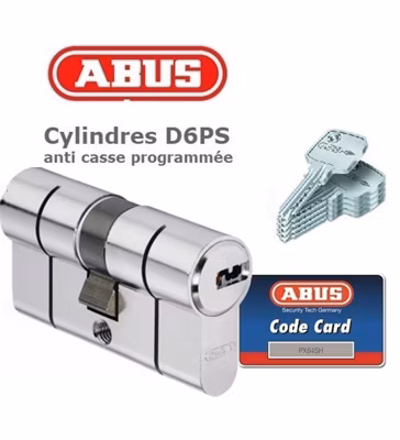 Cylindre de sécurité pour porte barillet 40 x 40 mm D6PS ABUS 5 clés